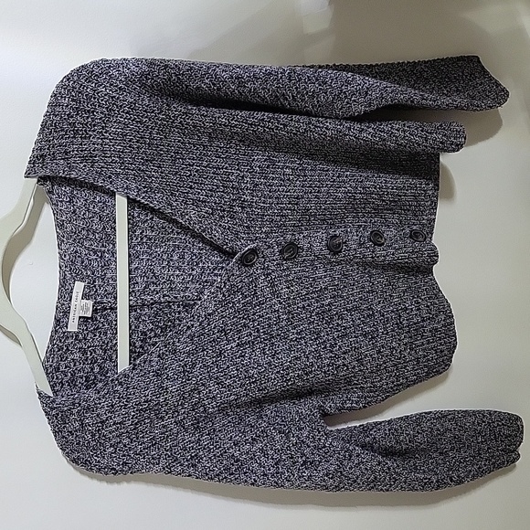 American Eagle Chunky Knit Marbled Gray Preppy Cardigan Sweater XS/S Button Up - Picture 1 of 6